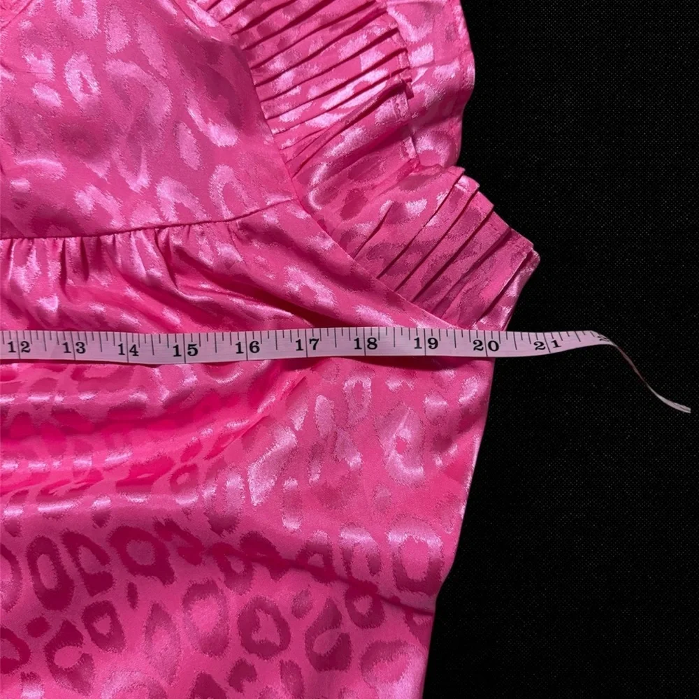 Pink Adora Leopard Print Silky Top - Picture 2 of 6